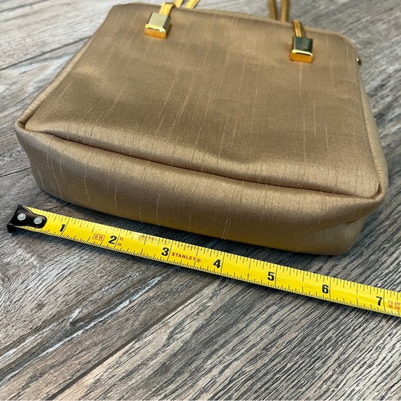 Carlo FALCHI SPORT Gold Herringbone Chain Handle Handbag Wristlet Minibag - Picture 8 of 11